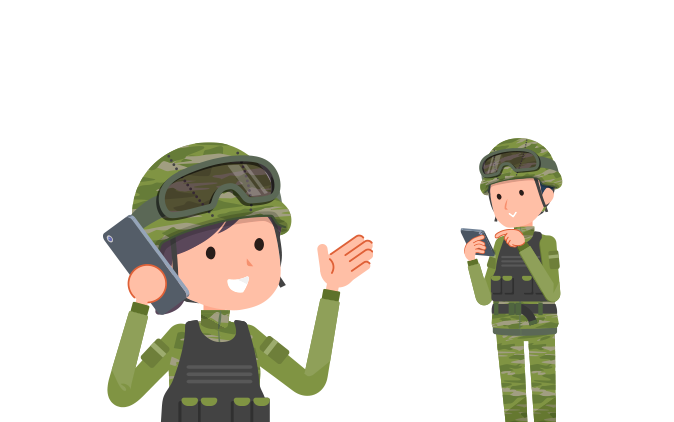 イラスト:悩む自衛官